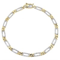 .75 Ct Diamond Fancy Link Bracelet 10 Kt