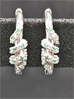 Sterling Silver Emerald Earrings