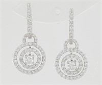 $ 8400 1.75 Ct Diamond Drop Dangle Earrings