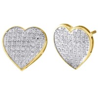 .25 Ct Diamond Heart Stud Earrings 10 kt