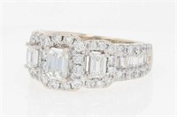 1.40 Ct Emerald Diamond Statement Ring 14 Kt