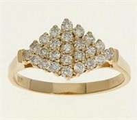 .45 CT Diamond Cluster Band Ring 14 Kt