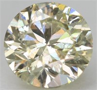 Certified .90 Ct Round Fancy Yellow Loose Diamond