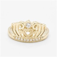 10K Yellow Gold Crown Ring