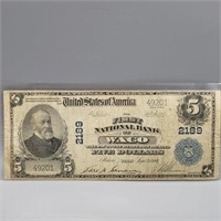 1902 $5 WACO TEXAS NATIONAL BANK NATIONAL