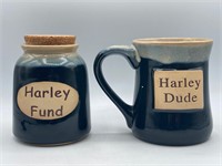 Harley Dude Coffee Mug & Harley Fund Cash Jar