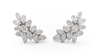 Platinum Diamond Cluster Earrings