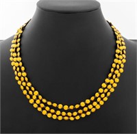 Gurhan 24K Gold Blue Sapphire 3 Strand Necklace