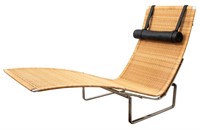 Poul Kjaerholm Rattan & Steel Chaise "PK24" Longue