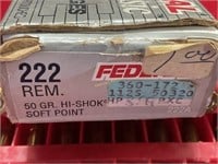 Federal 222 REM. 50 GR. hi-Shok box of 20