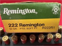 Remington 50 GR. PTD soft point, 19 rounds