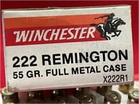 Winchester 222 Remington 55 GR. Full box of 20