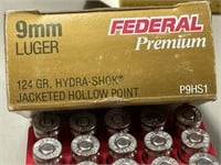 9mm Luger Federal jacketed HP bullets