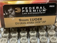 9mm Luger Federal Hydra Shok JHP bullets