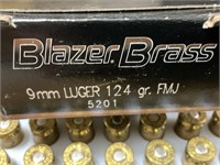 9mm Luger Blazer Brass  FMJ ammo