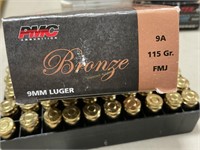 9 mm Luger PMC BRONZE FMJ AMMO