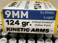 9MM Critical Kinetics Hollow Point, Kinetic Arms