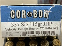 357 SIG JHP Cor Bon ammo