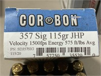 357 SIG JHP Cor Bon bullets