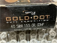 40 ga S&W Gold Dot GDHP Duty ammo