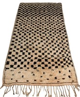 Moroccan High Atlas Shag Checkered Rug, 11' x 5'