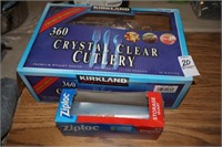 NEW PLASTIC CUTLERY AND ZIPLOC BAGS