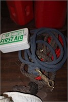FIRST AID BOX AND HORSE LEAD ROPES