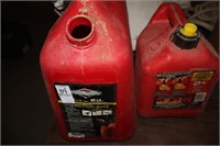 TWO GAS CANS (ONE NO LID)