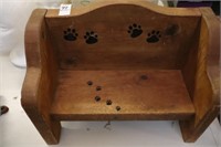 DOG PAW SMALL DOLL WOODEN BENCH
