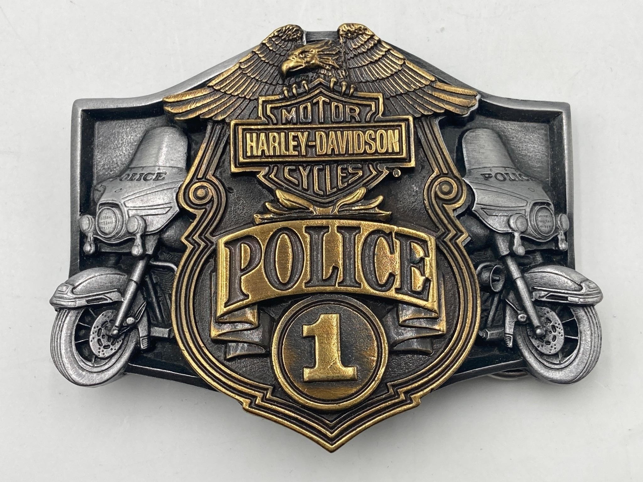 Harley Police Belt Buckle Keychains & Zippo Set