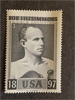 Boxing, BOB FITZSIMMONS : Scarce SLANIA Stamp