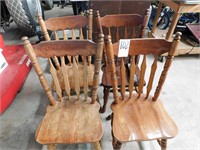 4 Heavy Wood Chairs