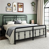READSize Metal Bed Frame with Vintage Headboard