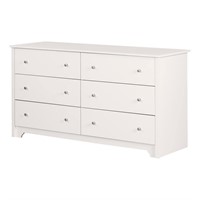 $260  Vito 6-Drawer Pure White Dresser