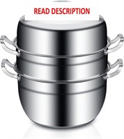 Stainless Steel Steamer Pot 2 Tier 12.6 INCH