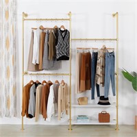 $210  Pipe Clothing Rack  91.5X72inch  Gold