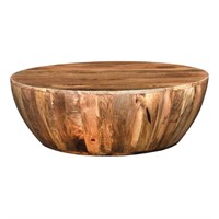$474  Dark Brown Round Mango Wood Coffee Table