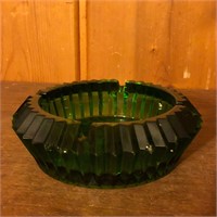 Heavy Green Glass Ashtray