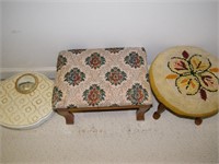 PAIR OF OLD FOOT STOOLS & SCALES