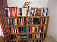 2 BOOKCASES 25X10X48"T LOADED WITH LOTS OF BOOKS