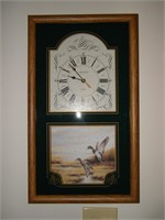 INGRAHAM WALL CLOCK WITH DUCK 23" X 14"