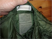 military cold weather coat liner etc large shirt