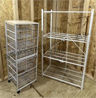 Metal Frame Storage Cart and Shelf