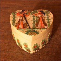 Heart Shaped Egyptian Resin Trinket Box