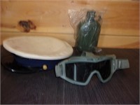 military goggles and canteen etc
