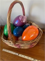 Easter basket with 6 inch decorative eggs