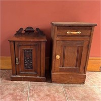 Two Small Wooden Cabinets