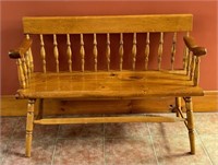 Farmhouse Pine Spindle Back Bench