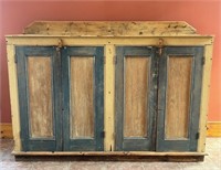 Primitive Wood Two Door Pantry Cupboard