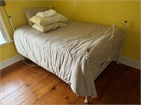 Over painted Iron Bed Frame w/ Mattress